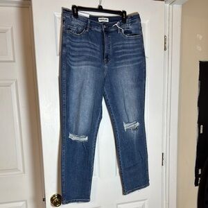 Women's Blue Distressed Jeans
